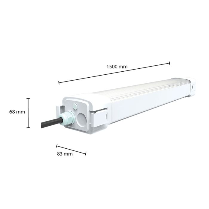 150 cm tri-proof LED balk - Alinah - 60W - 3000K/4000K/6000K - IP65