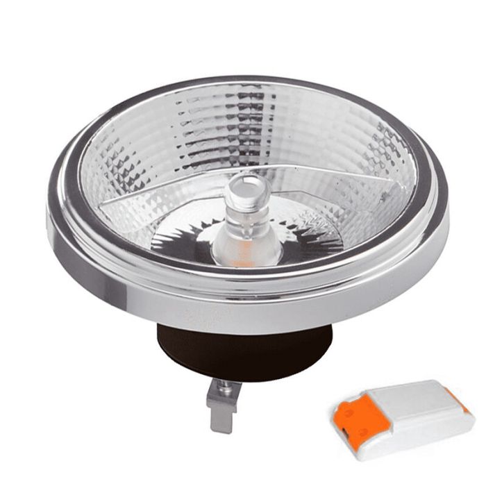 Dimbare Bisolux G53 (AR111) LED lamp Cuma, zwart, 12W, dim to warm