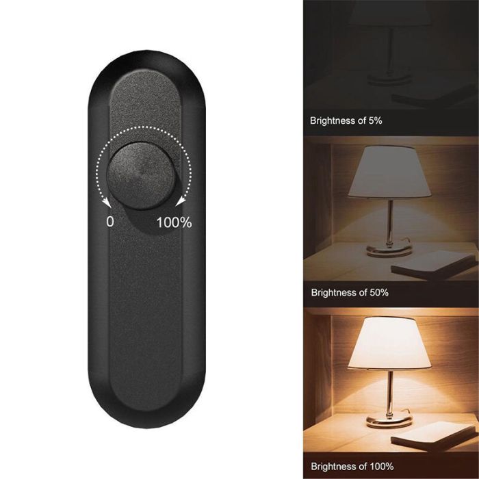 Zwarte LED snoerdimmer - 0-50W