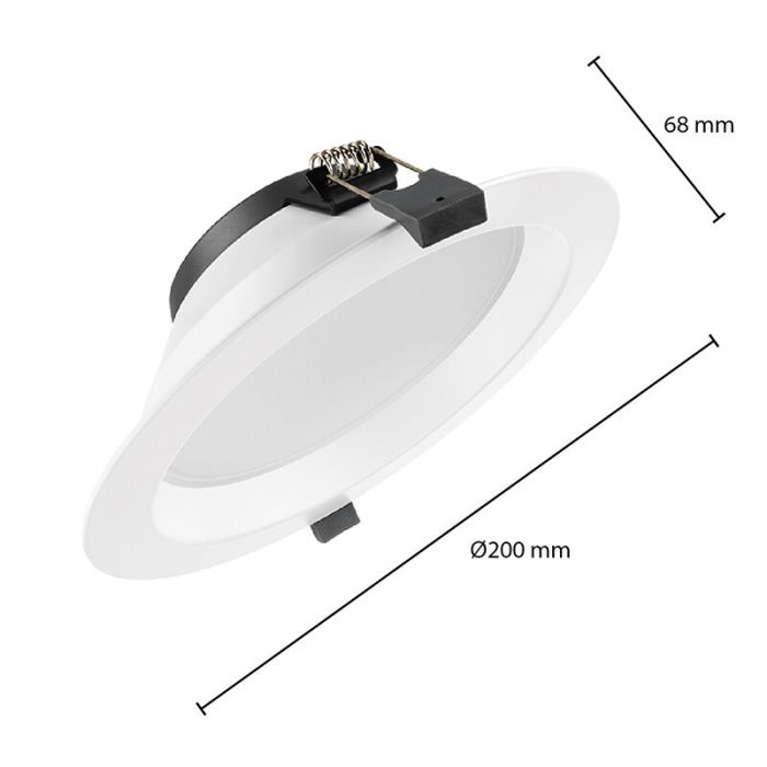Witte downlight aluminium, Otmar, 20W, white switch LED, IP22