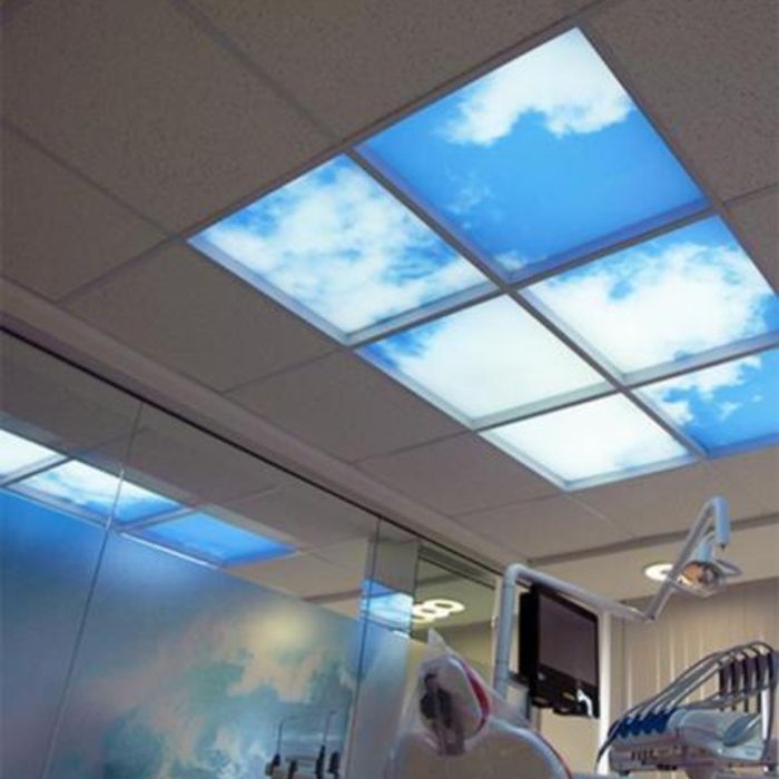 Fotoprint wolk - set van 4 acrylplaten met print, voor 60x60 cm LED panelen