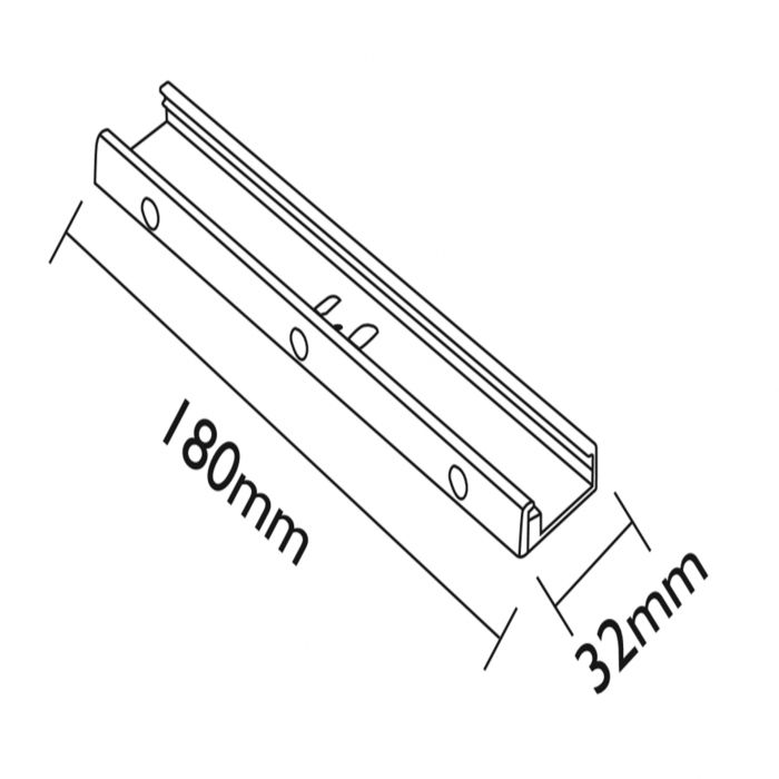 Ophangsysteem voor 3-fase railverlichting, 18 cm, zwart, Pro
