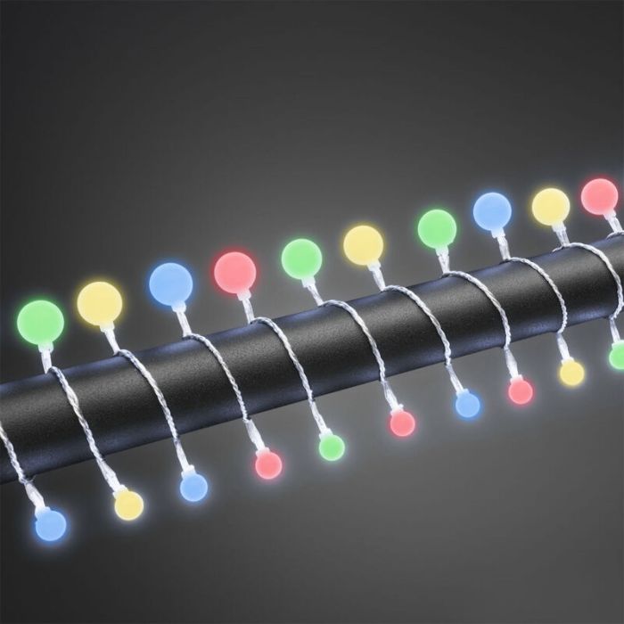 16m LED kerstverlichting buiten, 80 gekleurde bollampjes