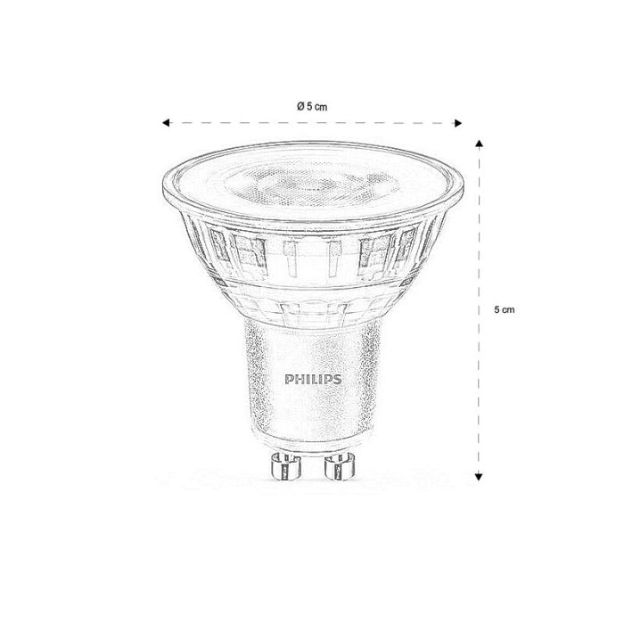 Philips GU10 LED lamp, Pascal, transparant, 4,6W, 2700K