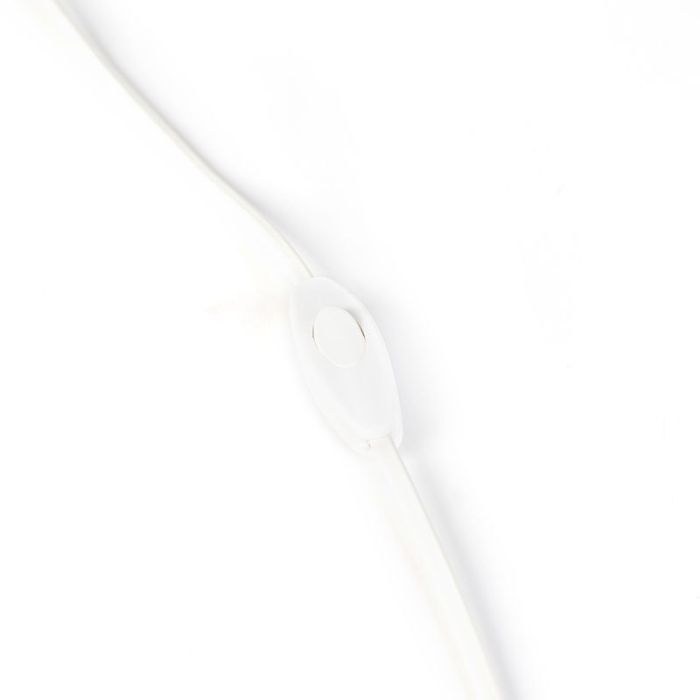 Witte aansluitkabel met schakelaar, 2 meter