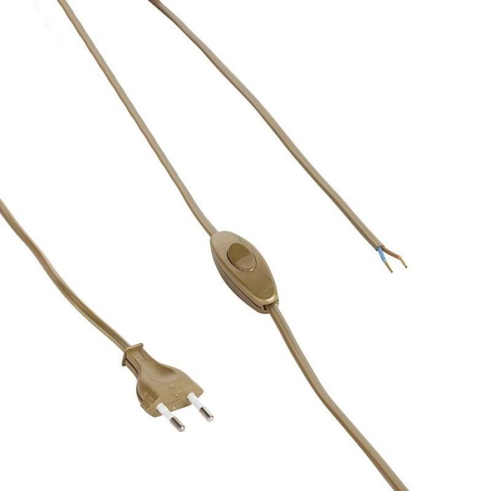 Bronzen aansluitkabel met schakelaar, 2 meter