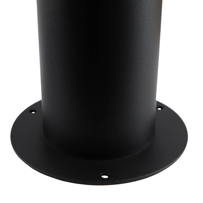 Zwarte staande buitenlamp Sanel, Smoke glas, 60cm