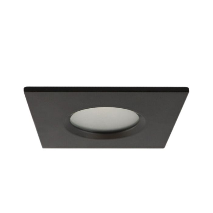 Vierkante badkamer inbouwspot Jule, zwart, IP65