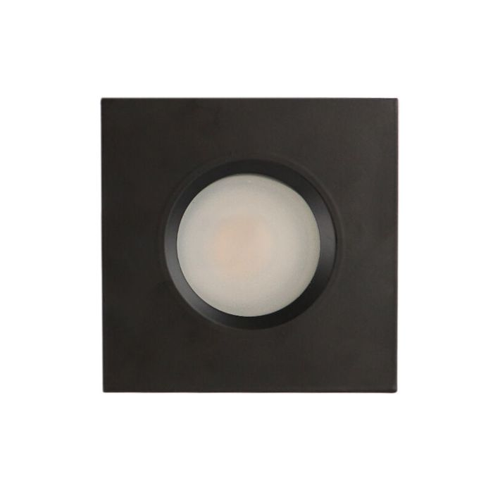 Vierkante badkamer inbouwspot Jule, zwart, IP65