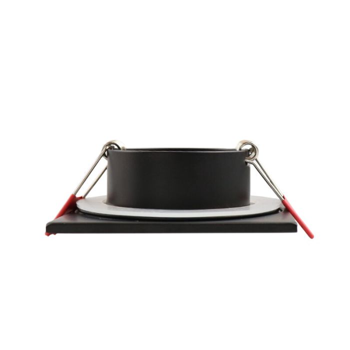 Vierkante badkamer inbouwspot Jule, zwart, IP65