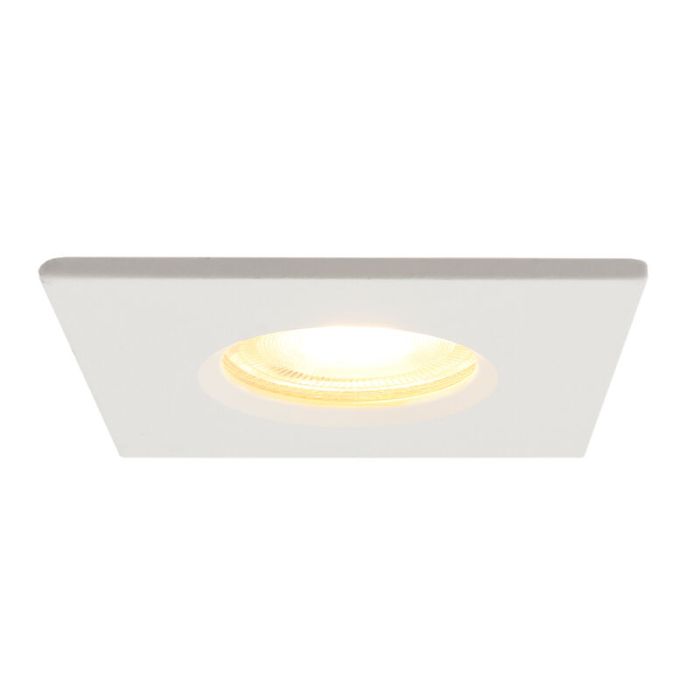 Vierkante badkamer inbouwspot Jule, wit, IP65