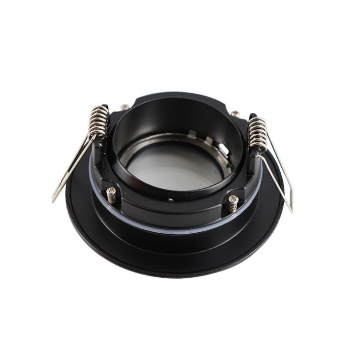 Kantelbare ronde badkamer inbouwspot Jill, zwart, IP44