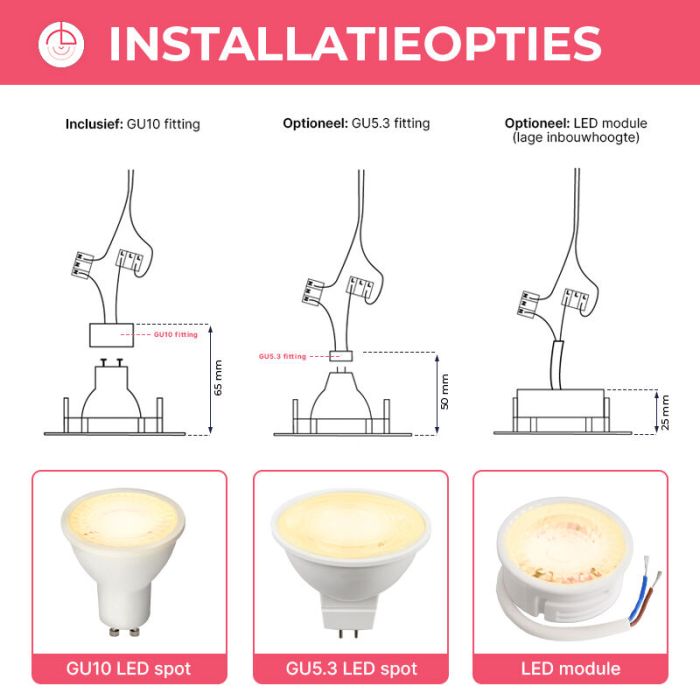 Kantelbare ronde badkamer inbouwspot Jill, zwart, IP44