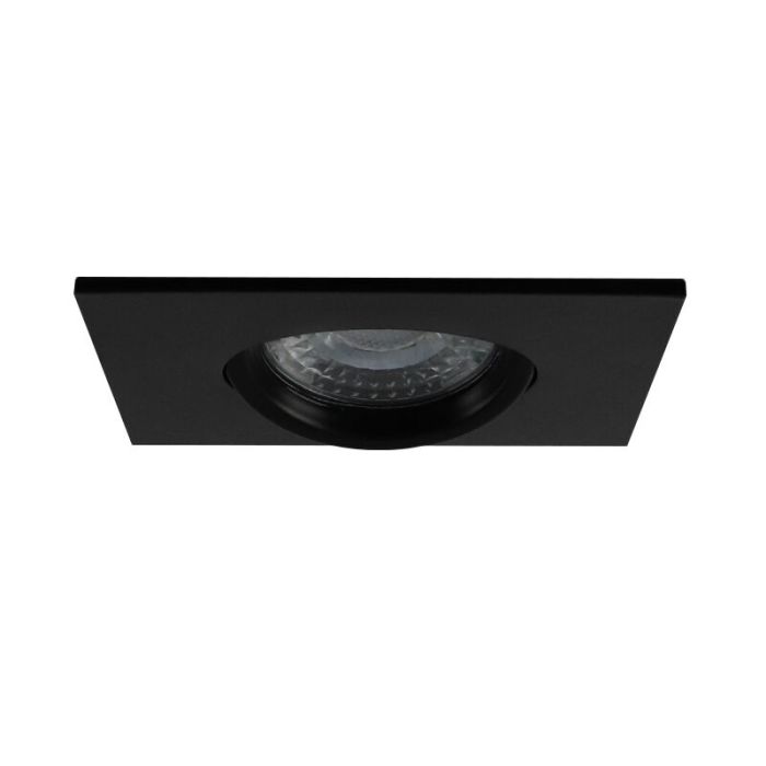 Kantelbare vierkante badkamer inbouwspot Jill, zwart, IP44