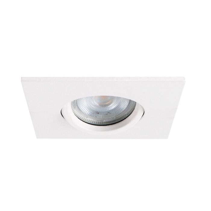 Kantelbare vierkante badkamer inbouwspot Jill, wit, IP44