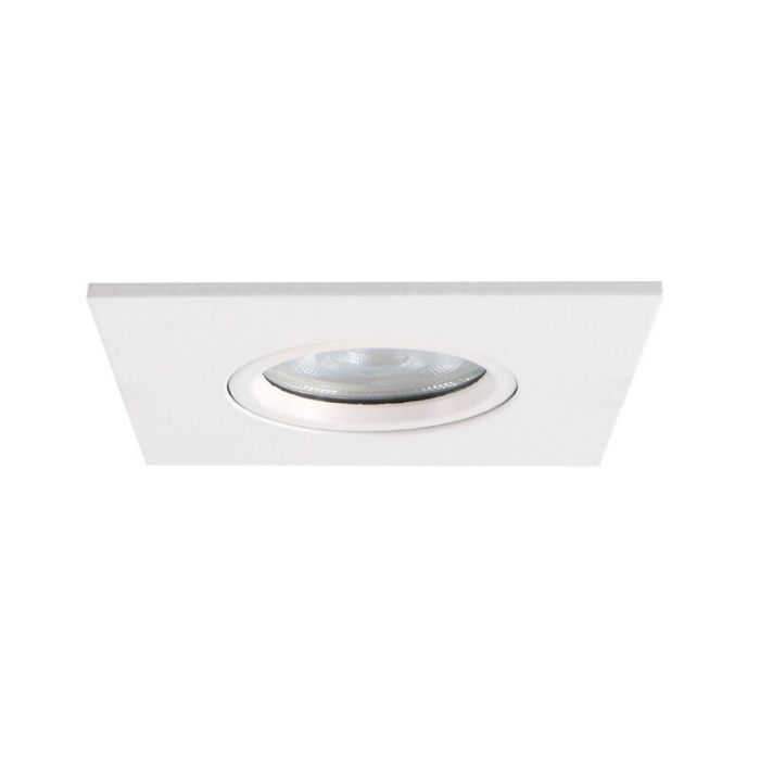 Kantelbare vierkante badkamer inbouwspot Jill, wit, IP44