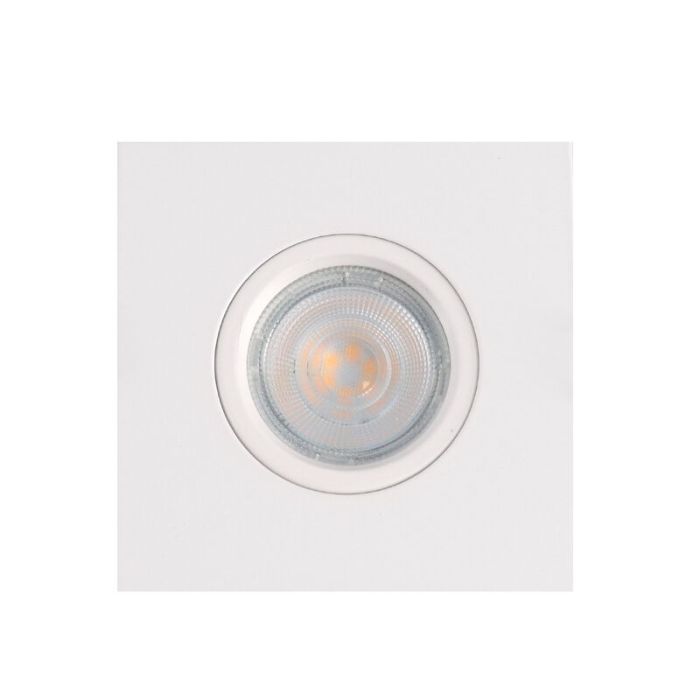 Kantelbare vierkante badkamer inbouwspot Jill, wit, IP44