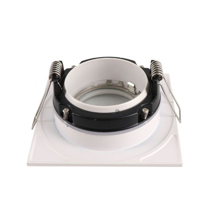Kantelbare vierkante badkamer inbouwspot Jill, wit, IP44