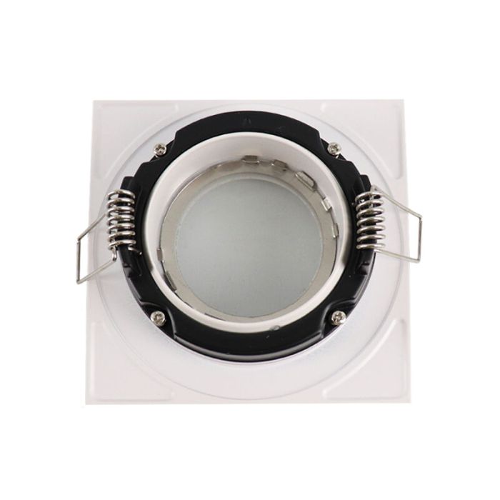 Kantelbare vierkante badkamer inbouwspot Jill, wit, IP44