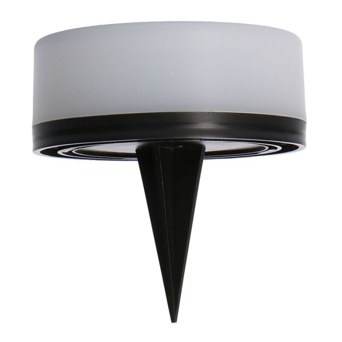 Prikspot op zonne-energie Nermin, kunststof, IP44, RGB + 2700K, met schemersensor