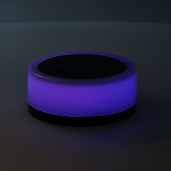 Prikspot op zonne-energie Nermin, kunststof, IP44, RGB + 2700K, met schemersensor