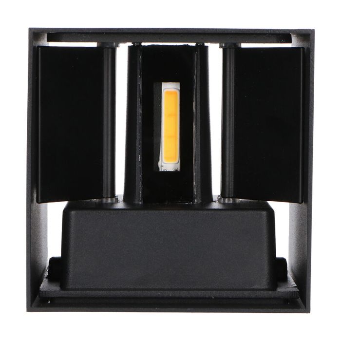 Zwarte buiten wandlamp Dion, aluminium, modern, IP65, dim-to-warm