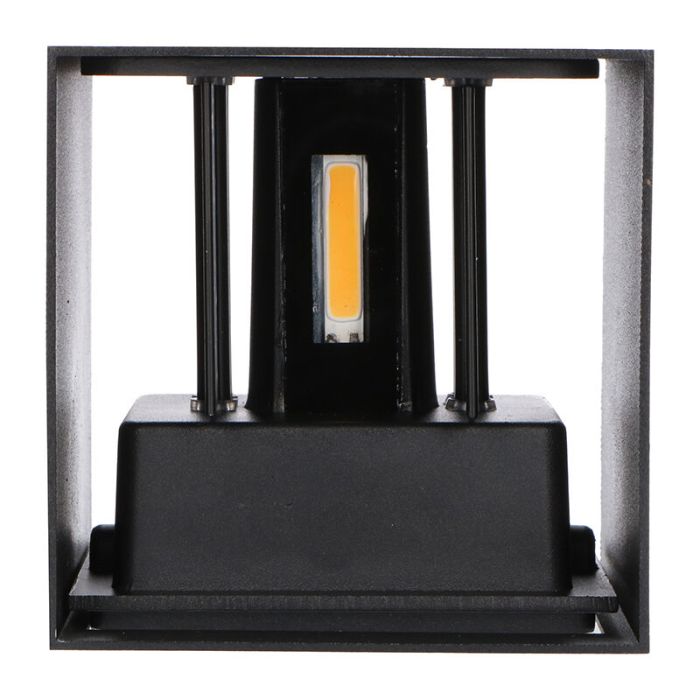 Zwarte buiten wandlamp Dion, aluminium, modern, IP65, dim-to-warm