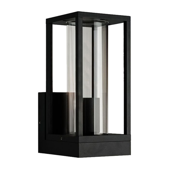 Zwarte buiten wandlamp Nadja, aluminium, modern, IP44