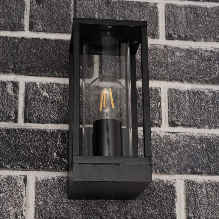 Zwarte buiten wandlamp Nadja, aluminium, modern, IP44