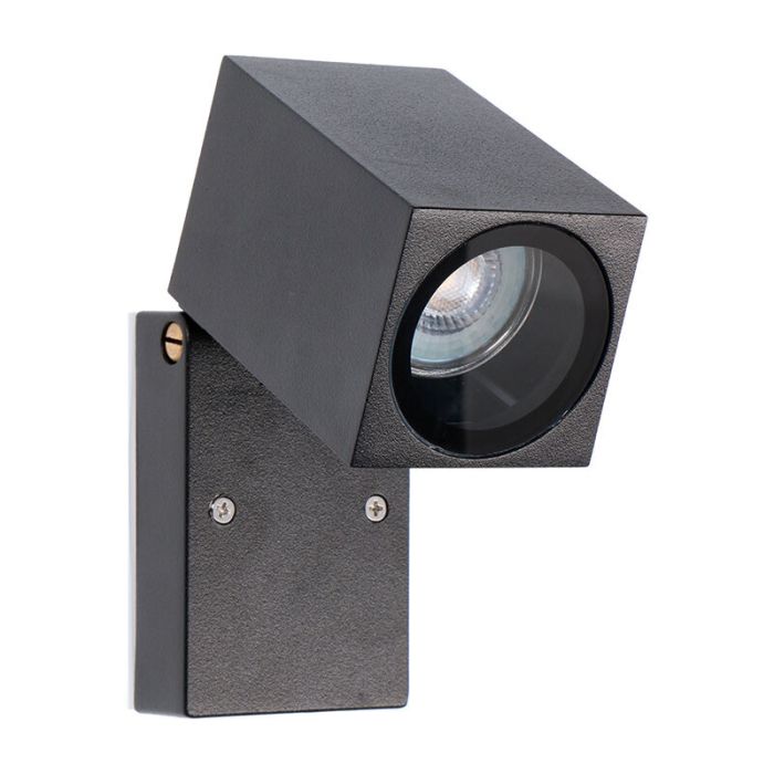 Zwarte buiten wandlamp Isobel, aluminium, modern, IP44