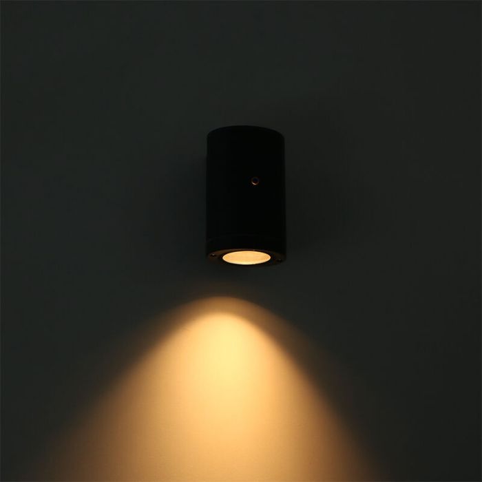 Antraciete buiten wandlamp met schemersensor Ivana, aluminium, modern, IP44