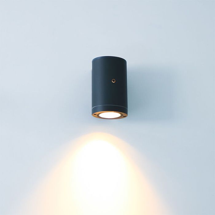 Antraciete buiten wandlamp met schemersensor Ivana, aluminium, modern, IP44