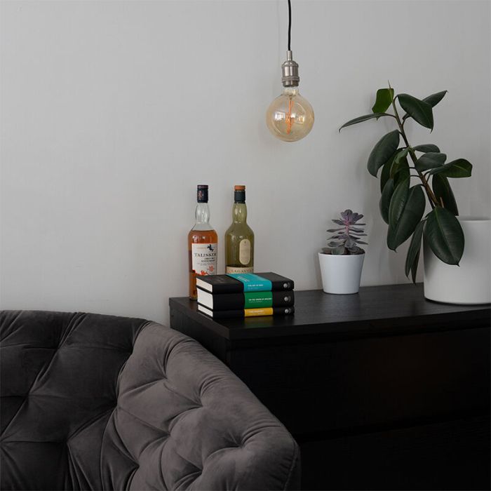 Dimbare E27 LED lamp met muzieknoot filament, G125, 4,5W, 1800K (kaarslicht)