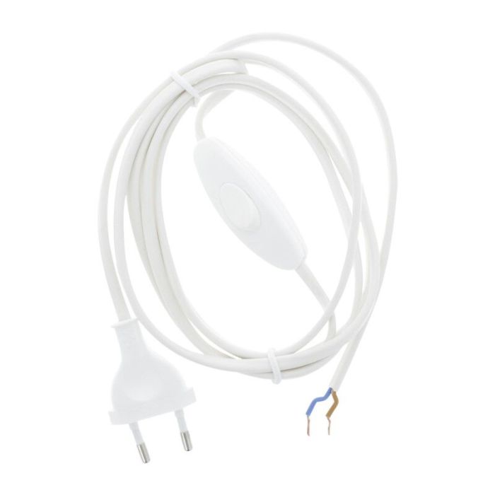 Q-Link aansluitsnoer max 1200w 2 x 0.75 mm. 1.8 m wit met schakelaar