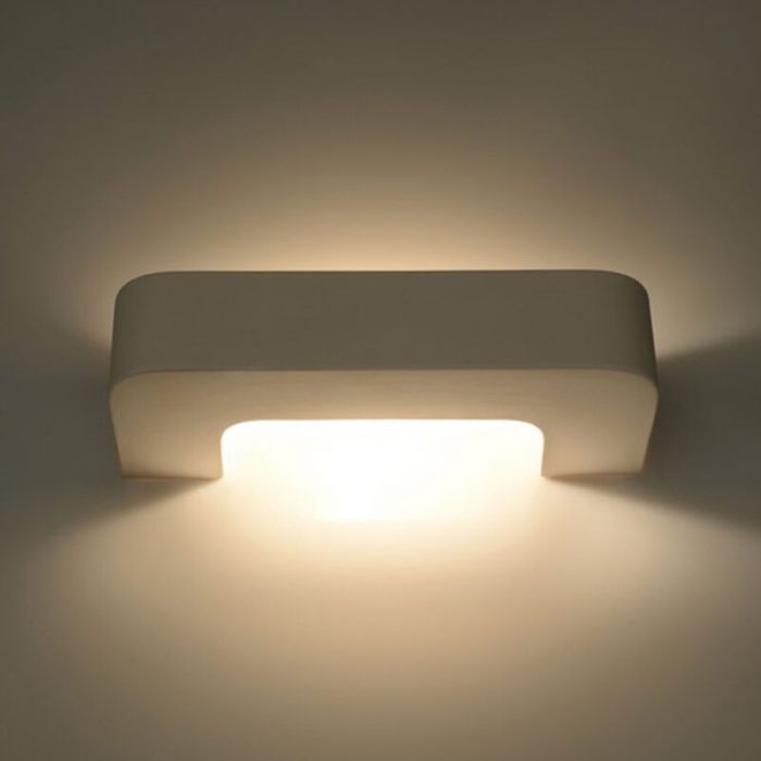 Moderne up down wandlamp Loekie, wit, keramiek
