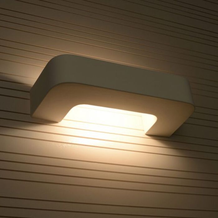 Moderne up down wandlamp Loekie, wit, keramiek