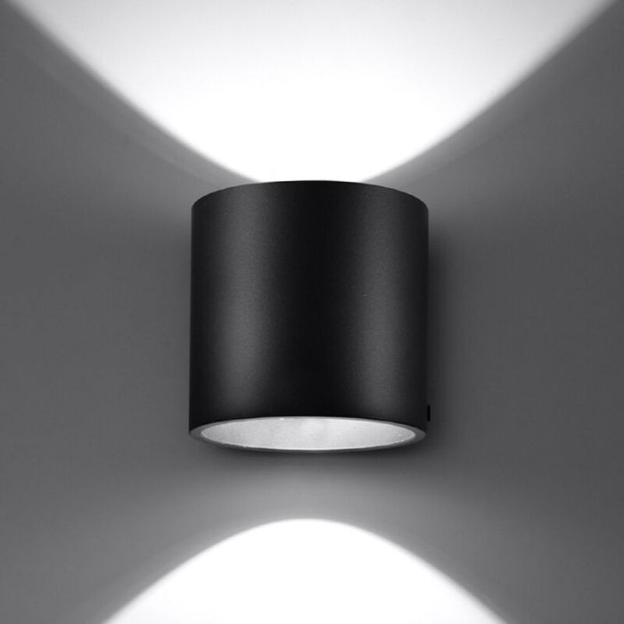 Zwarte up down wandlamp Amely, aluminium