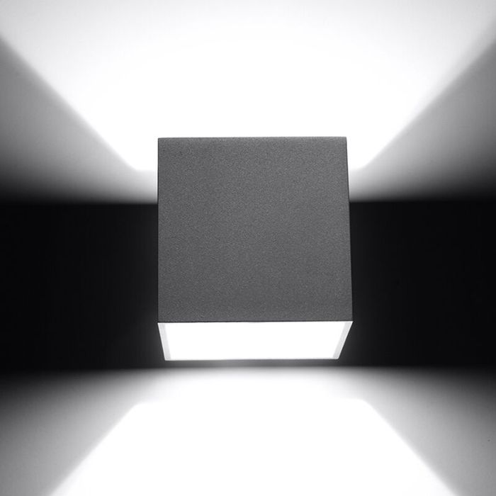 Grijze up down wandlamp Andro, aluminium