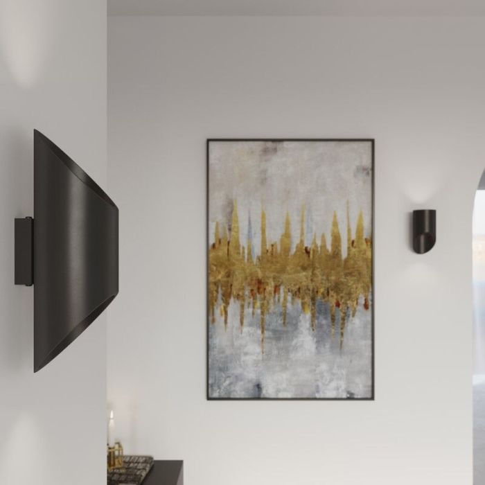 Moderne up down wandlamp Haidar, zwart, aluminium