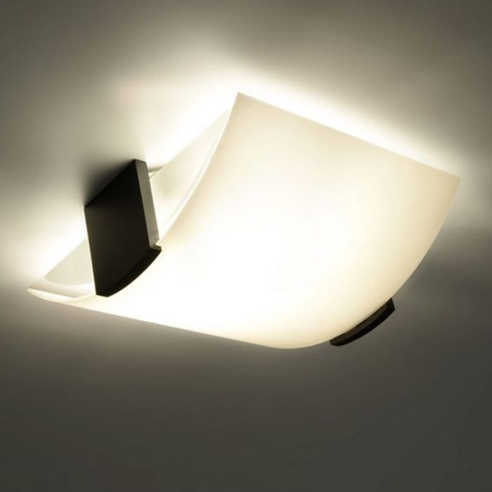 Witte plafondlamp Marinus, hout