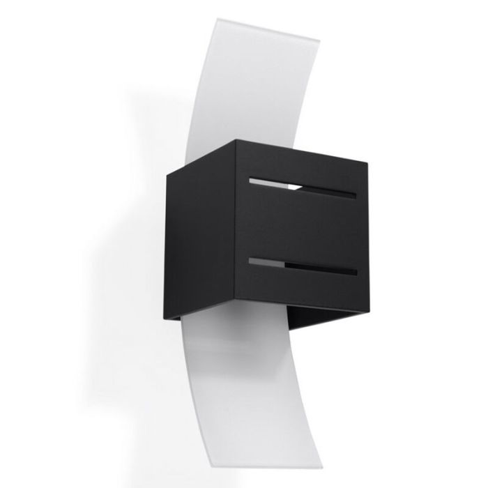 Zwarte up down wandlamp Jasmien, aluminium
