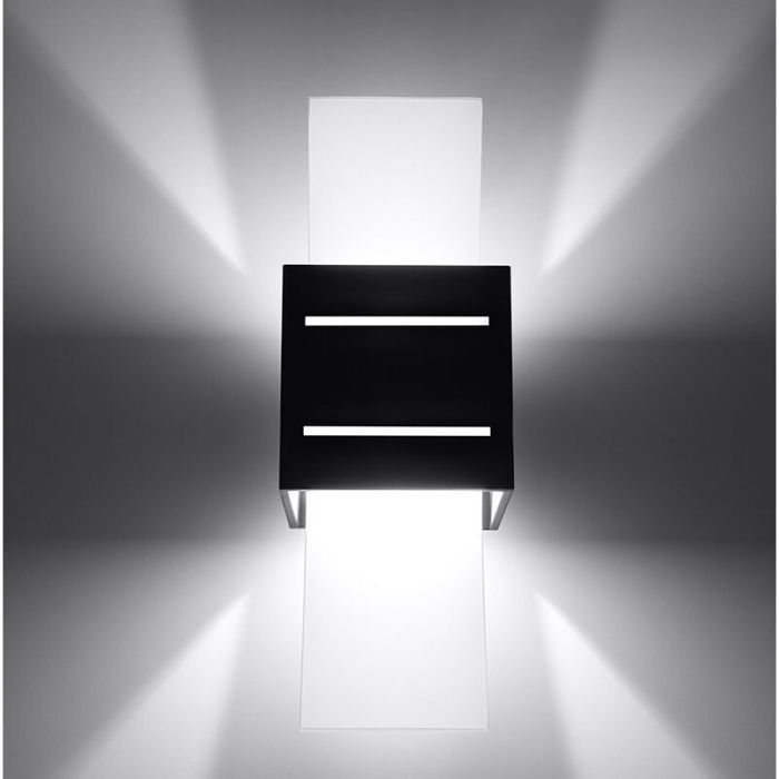 Zwarte up down wandlamp Jasmien, aluminium