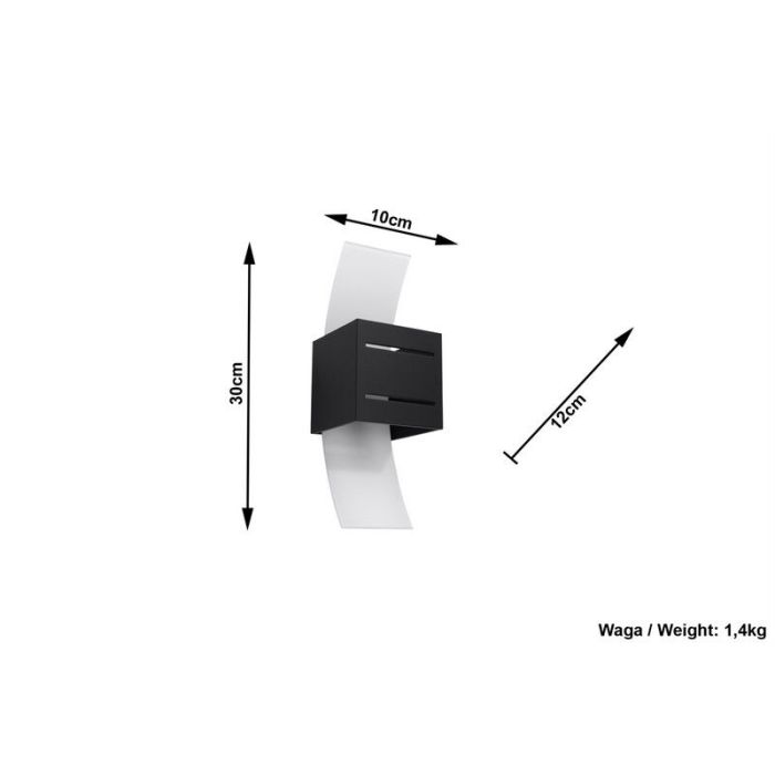 Zwarte up down wandlamp Jasmien, aluminium