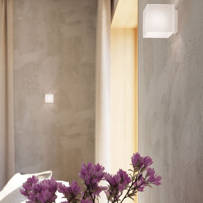 Witte up down wandlamp Jermy, glas