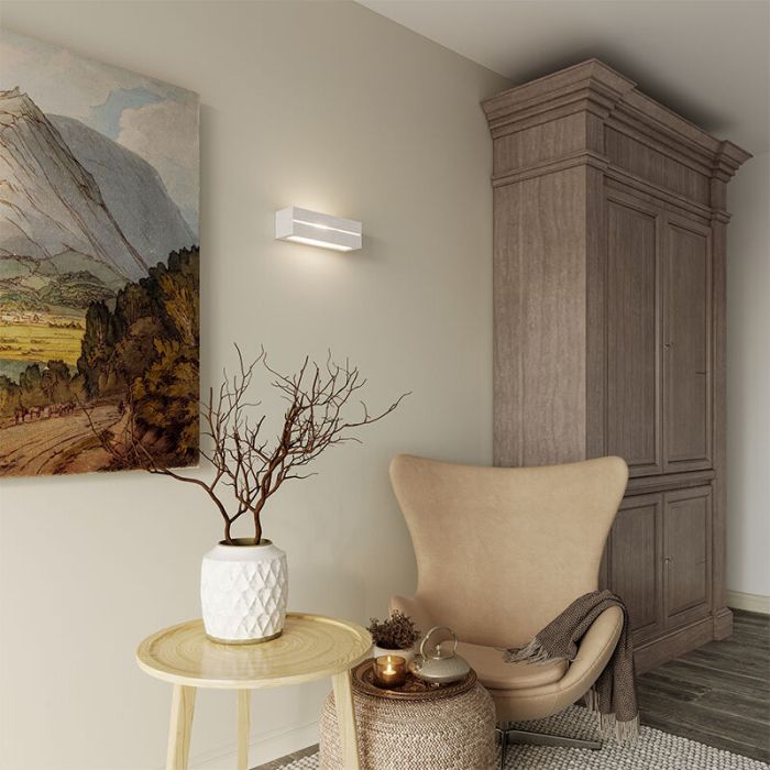 Moderne up down wandlamp Emmaly, wit, keramiek