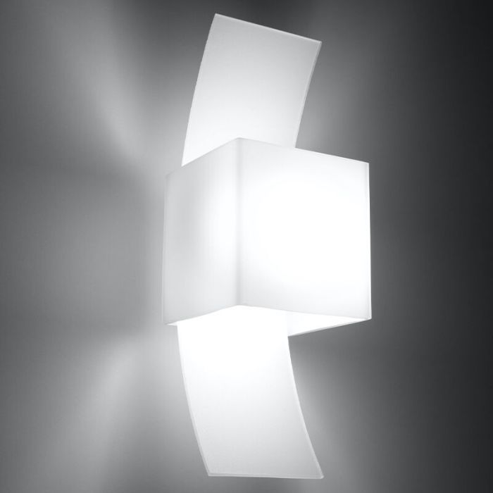 Witte up down wandlamp Jimmy, glas