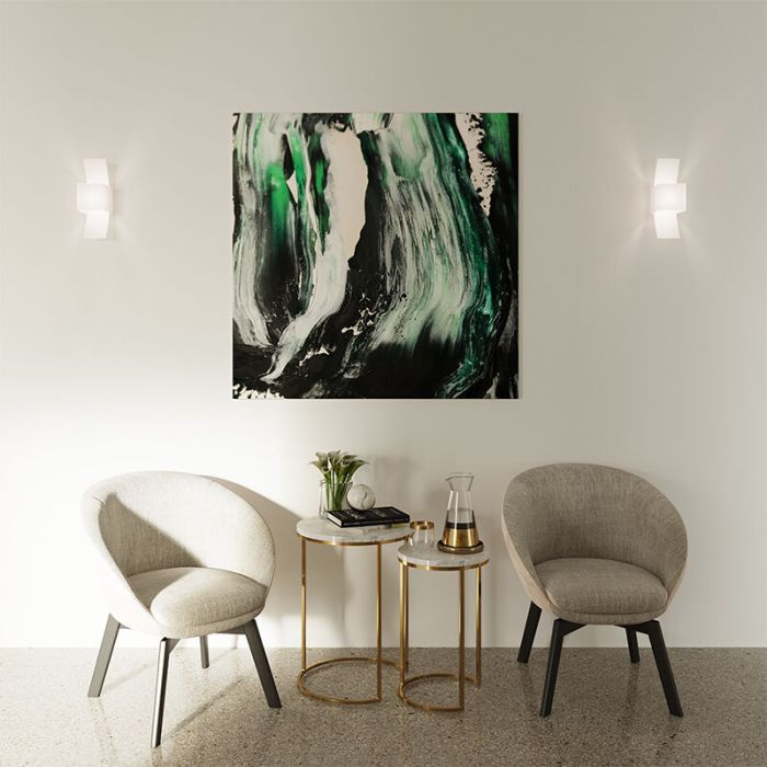 Witte up down wandlamp Jimmy, glas