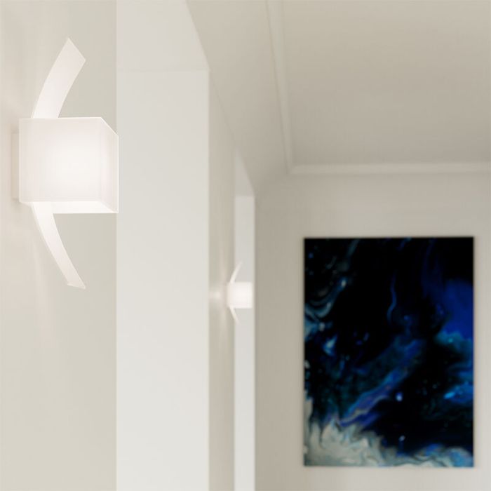 Witte up down wandlamp Jimmy, glas