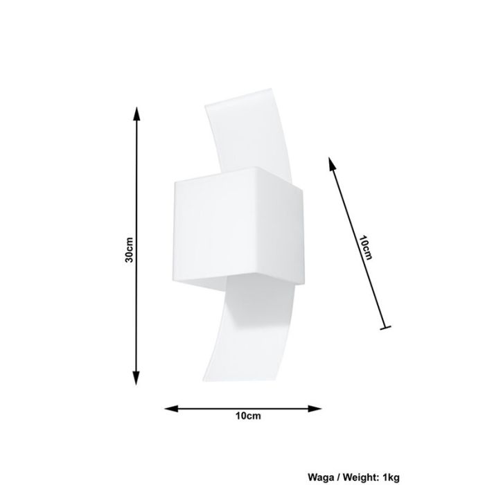 Witte up down wandlamp Jimmy, glas