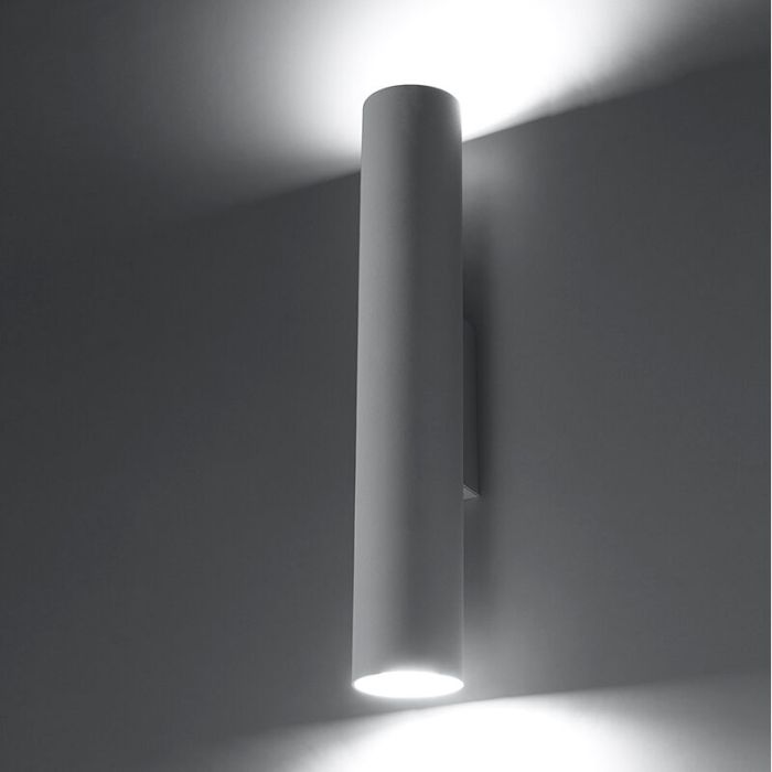 Witte up down wandlamp Harley, aluminium